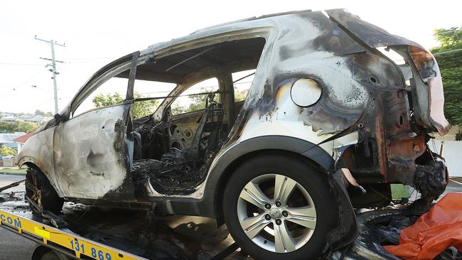 The car rolled away popping and exploding. Photo: Lyndon Mechielsen