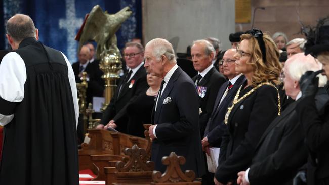 King Charles III attends a Service of Reflection for Queen Elizabeth II at St Anne's Cathedral in Belfast, Northern Ireland. Picture: Liam McBurney/WPA Pool/Getty Images