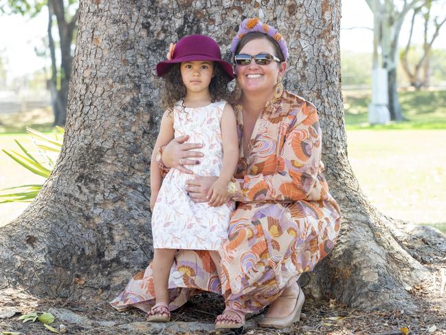 Mother and daughter, Gracie and Becky Schafer at the Katherine Races 2022. Picture: Floss Adams.