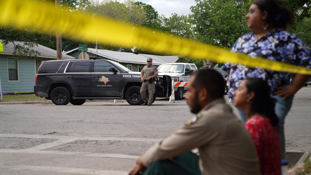 State troopers were called in to guard the area in Uvalde, Texas where the deadly shooting occurred. Picture: Allison Dinner / AFP.