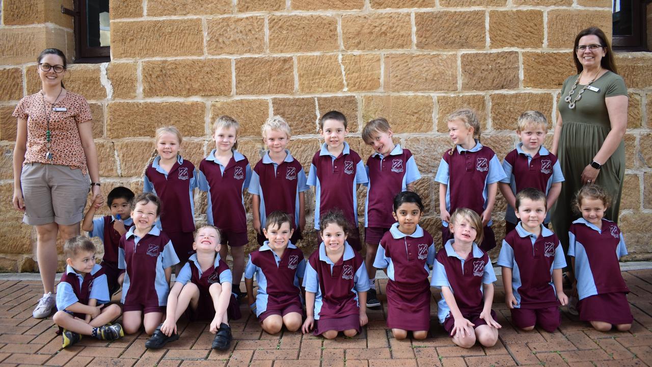 Warwick Central State School Prep A Class Back row: L-R: Kaylee, Zaiden, Lukas, Leo, Ryan, Scarlett, Kolton Front row: L-R: Conor, Benjamin, Leticia, Ethan, Dustin, Tarlia, Shazmin, Edryck, Anthony, Daisy with teacher Tania Clark (Photo: Michael Hudson/ Warwick Daily News)