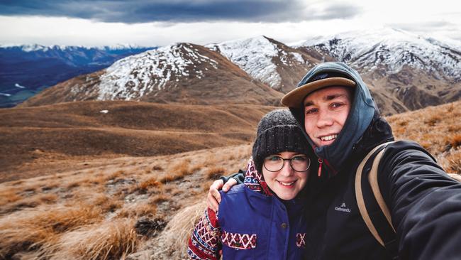 Maddy and Brighton Seeley who chase the Aurora Australis. Picture: BRIGHTON SEELEY