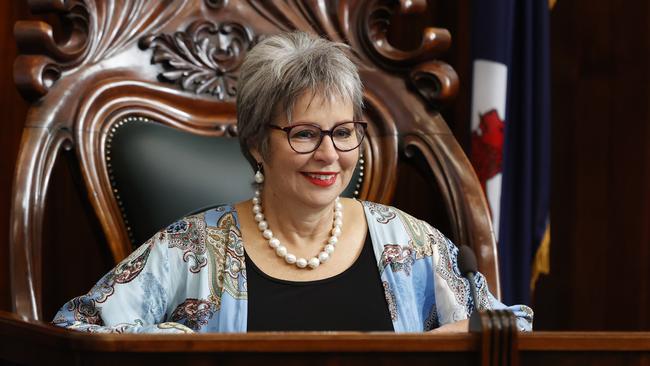 Speaker Sue Hickey during Question Time in state parliament. Picture: Zak Simmonds