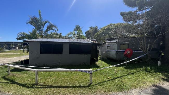 Police tape across a building. Picture: David Bonaddio