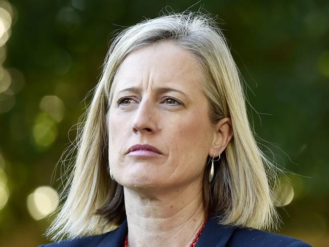 Labor senator Katy Gallagher accused Communications Minister Mitch Fifield of ‘mansplaining’ in Parliament. Picture: Jason Edwards