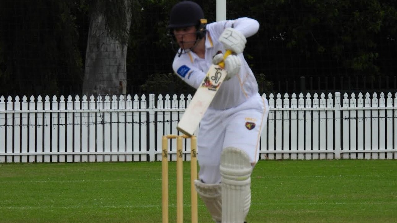 Ben Woods in action for TOS. Picture: Trinity Old Scholars Cricket Club