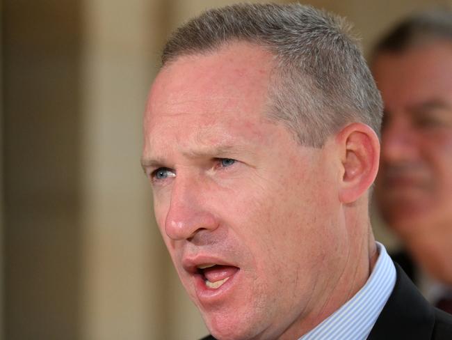 BRISBANE, AUSTRALIA - NewsWire Photos - SEPTEMBER 20, 2022.Queensland Energy Minister Mick de Brenni speaks during a press conference at Parliament House in Brisbane. He discussed a report into the state-run DNA forensic laboratory. Picture: NCA NewsWire / Dan Peled