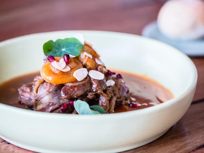 Slow-roasted goat at Camus. Picture: Supplied