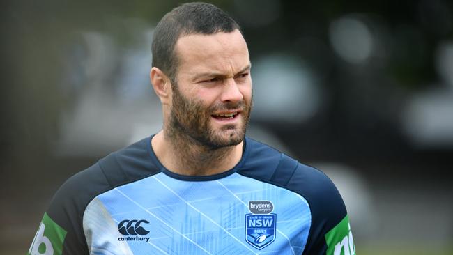 Taking training seriously ahead of Game Two. Pic: AAP