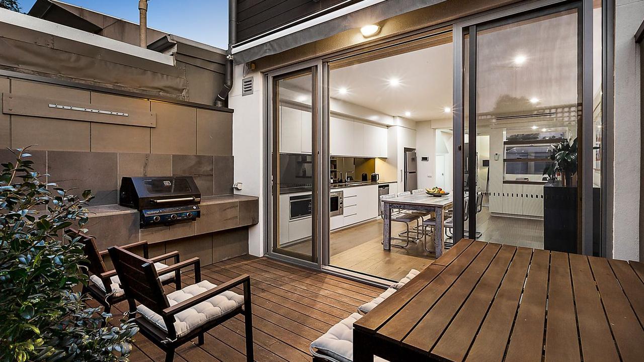 Outdoor entertaining at the Port Melbourne property.