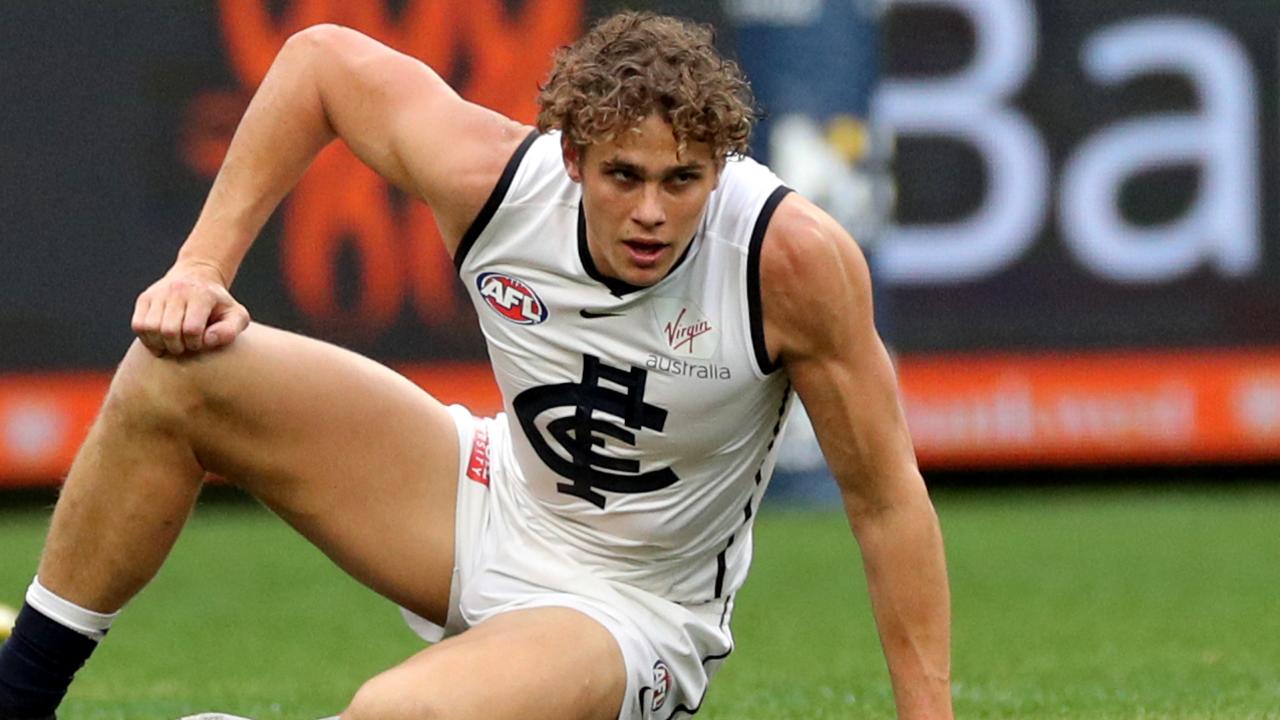 Charlie Curnow has suffered yet another injury setback. (AAP Image/Richard Wainwright)
