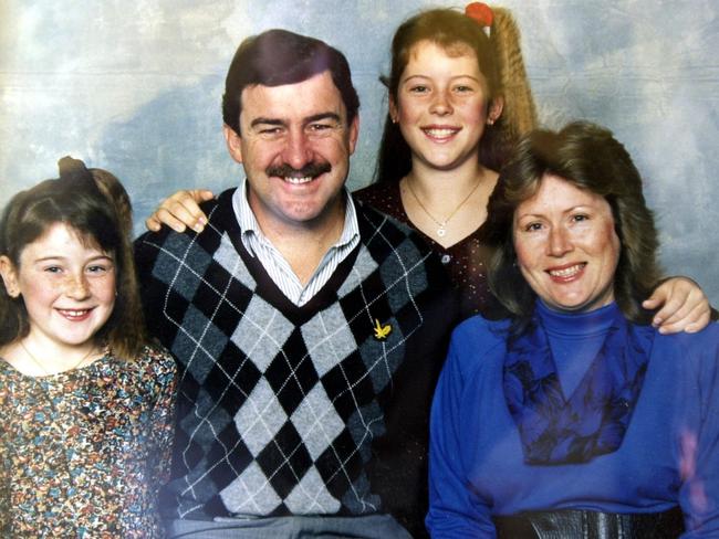 Rachelle Childs with parents Graham and Anne, and sister Kristy (left) in undated copy of a family photo. Picture: Michael Perini