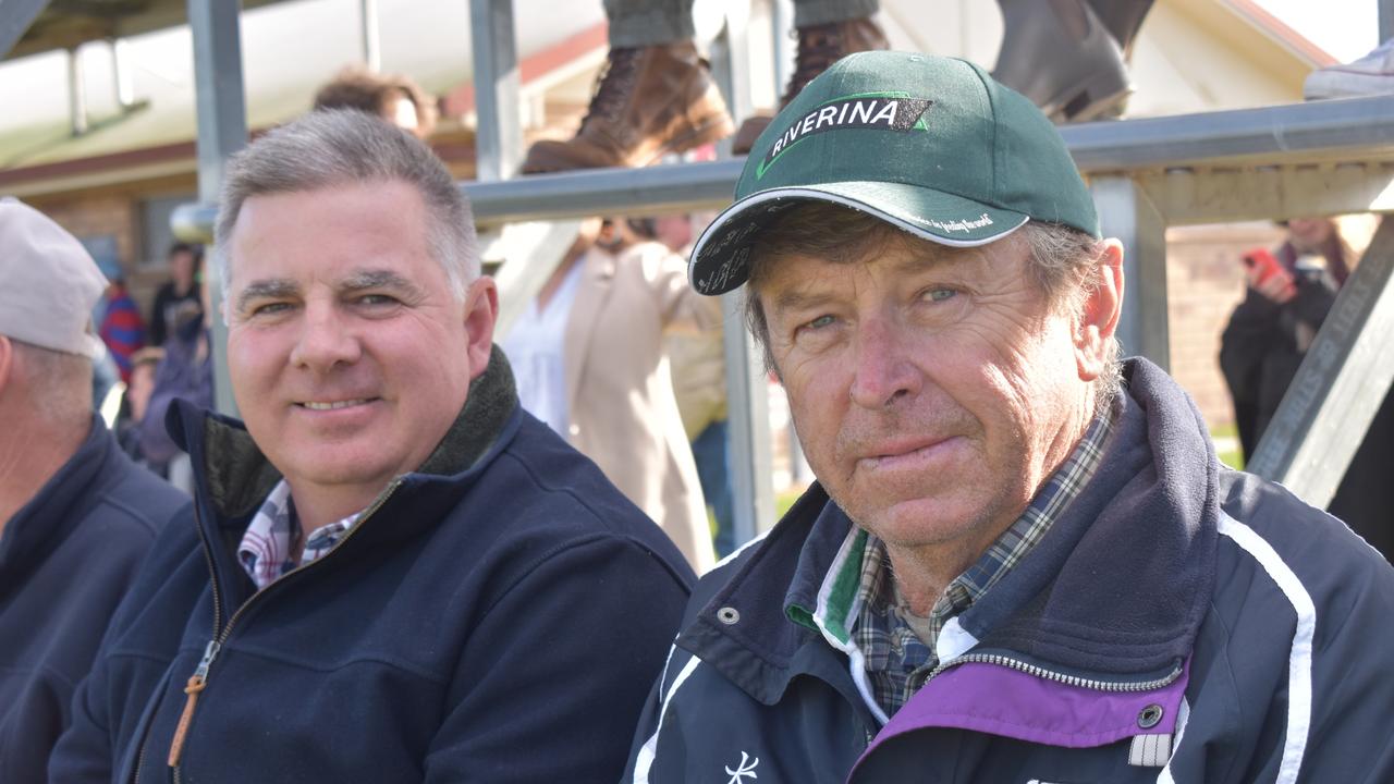 Bruce McLeish and Andrew Costello at the Warwick Water Rats reunion round on July 10, 2021.