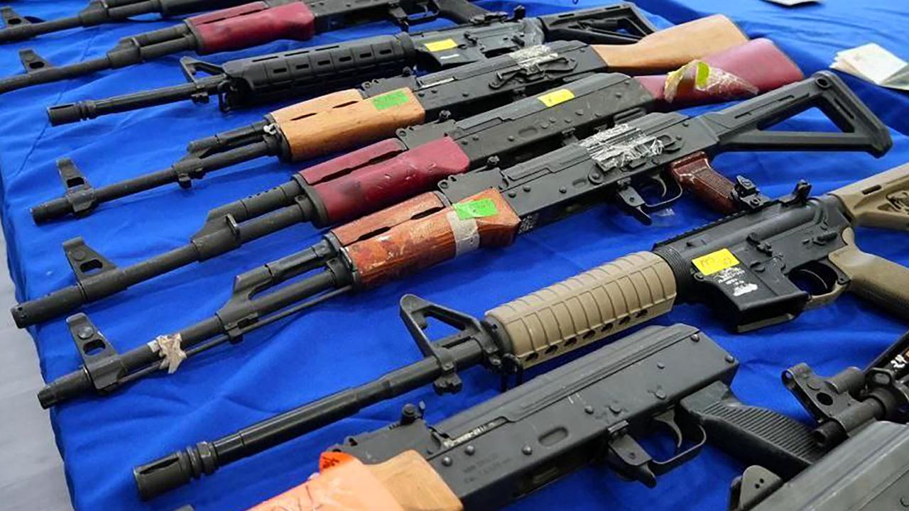 Hundreds of weapons have been seized. Picture: Handout / Venezuela's Interior and Justice Ministry/AFP