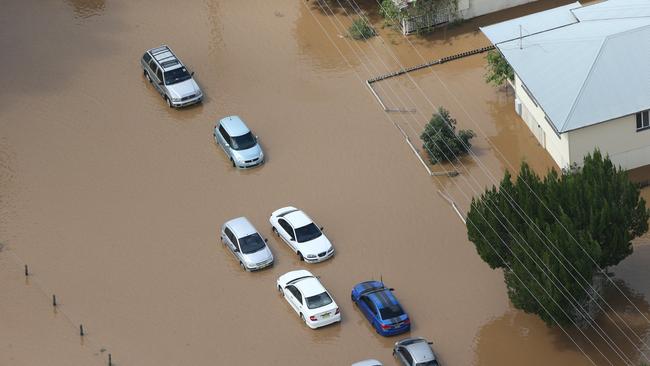 Flood waters at Murwillumbah. Picture: Nigel Hallett