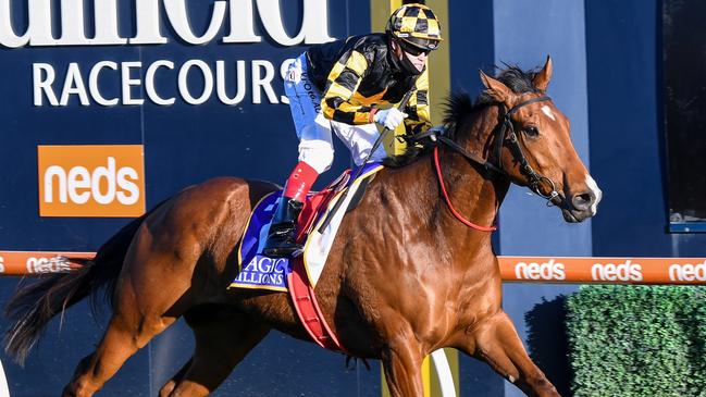 Behemoth claimed the first Victorian Group 1 race of the season in the Memsie Stakes. Picture: Getty Images