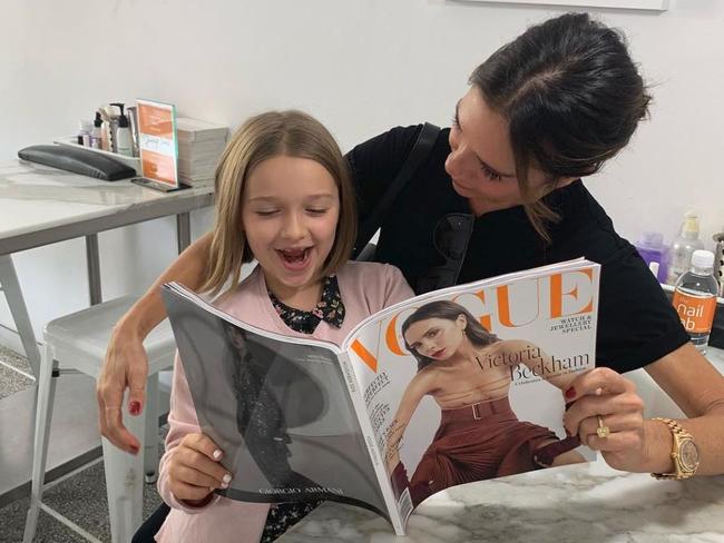 Victoria Beckham enjoys a day with her daughter Harper and visited a Darlinghurst nail salon on Sunday. Picture: Instagram