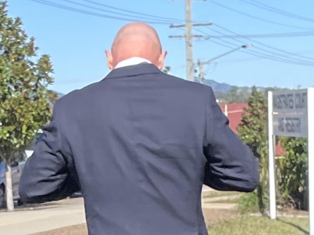 Paul Joseph Edwards leaves Gympie Magistrates Court after pleading guilty to charges of unlawful weapon possession. May 29, 2023.