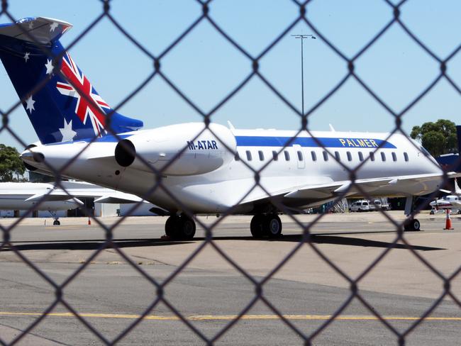 24/02/2016 : The private jet of Clive Palmer will go up for sale next month as Creditors voted to put Palmer Aviation into liquidation. The pictured on the tarmac at Sydney Airport. The Australian / Renee Nowytarger Sydney.