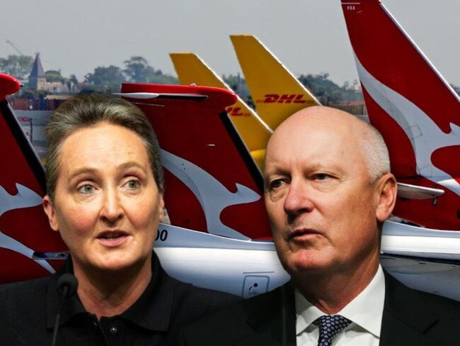 Qantas Group CEO Vanessa Hudson, left, and Chairman Richard Goyder. Pictures: NCA Newswire