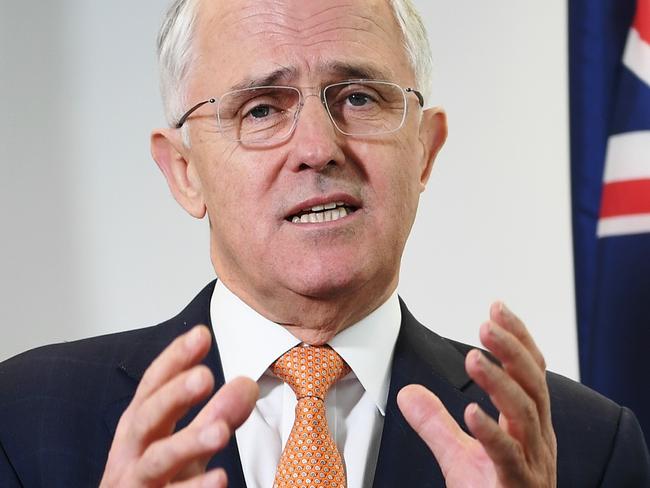 Prime Minister Malcolm Turnbull USA visit. 2016. PM Malcolm Turnbull speaks to media at the Australian Consulate. Picture: Jake Nowakowski