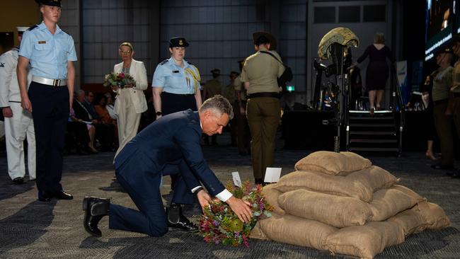 Assistant Minister for Defence Matt Thistlethwaite as the Top End community gathered at the Darwin Convention Centre to commemorate the Bombing of Darwin. Picture: Pema Tamang Pakhrin