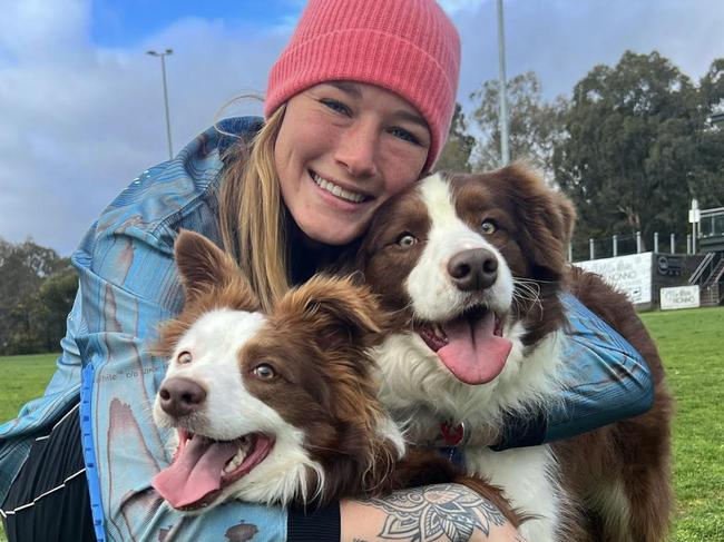 Tayla Harris clearly loves a working dog as she has two border collies. Picture: Supplied