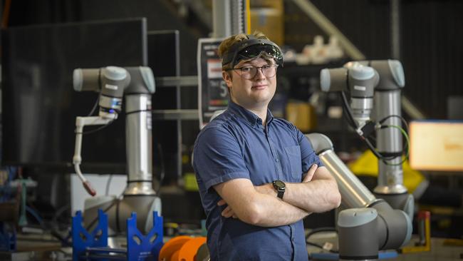 Flinders University third-year computer science (cybersecurity) student Alistair Horwood, who has applied for a graduate position in defence in 2024. pic Roy VanDerVegt