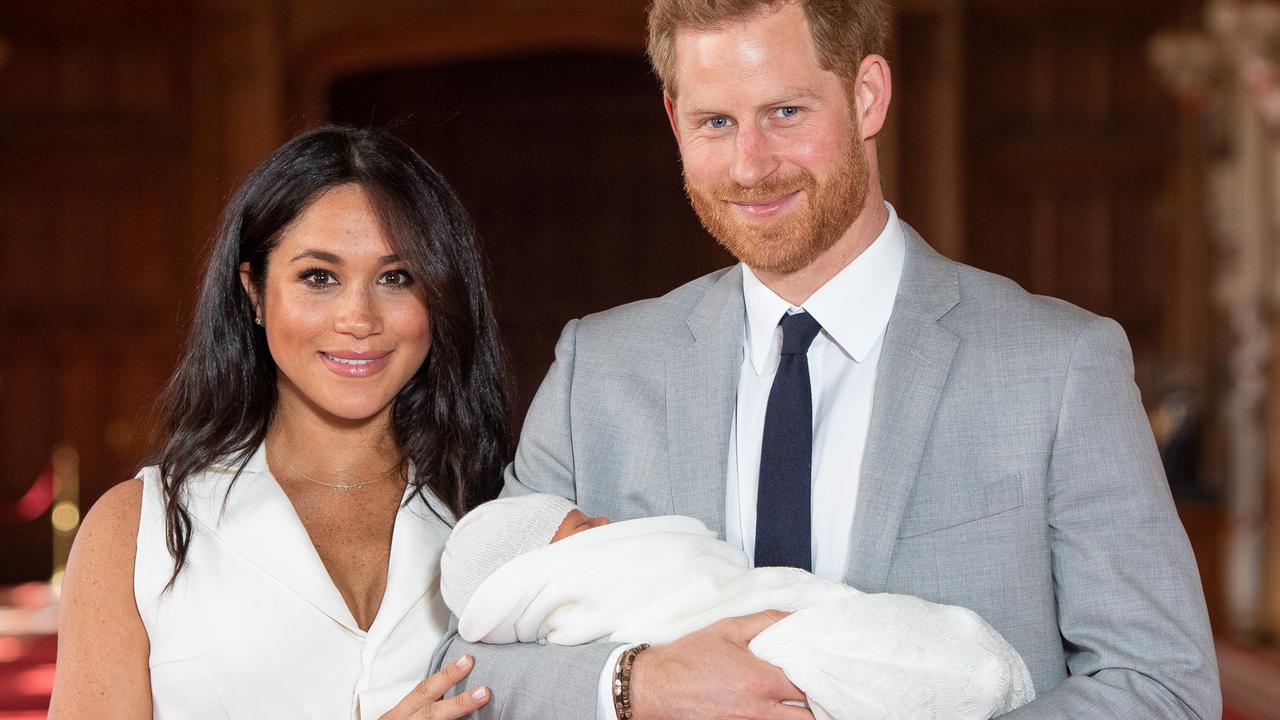 Baby Archie Harrison Mountbatten-Windsor arrived in May 2019, almost a year after the couple’s fairytale wedding. Picture: Dominic Lipinski/WPA Pool/Getty Images