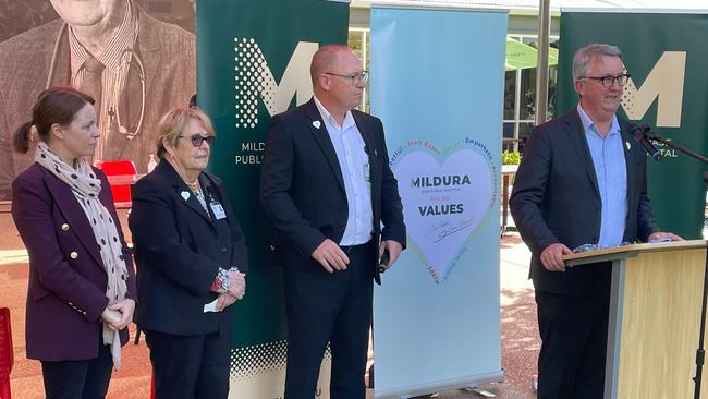 Health Minister Martin Foley visited the Mildura Base Public Hospital on Friday, after the government left out funding for a new hospital in Mildura in the state budget.