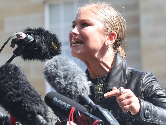 Grace Tame.  Women 4 Justice Rally in Hobart at parliament lawns.  Picture: Nikki Davis-Jones