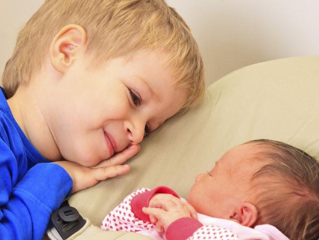 Brother enjoying time together with newborn sister PERSONAL OZ Picture: Thinkstock