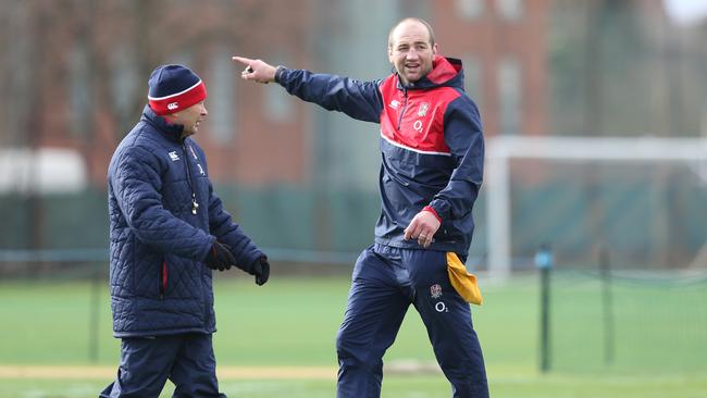 Dan McKellar spoke with Steve Borthwick in 2019 about rolling maul play. Photo: Getty Images