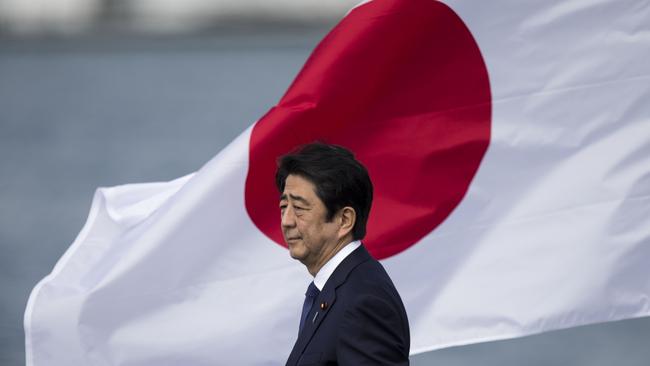 Former Japanese Prime Minister Shinzo Abe at Joint Base Pearl Harbor Hickam’s Kilo Pier on December 27, 2016 in Honolulu, Hawaii.