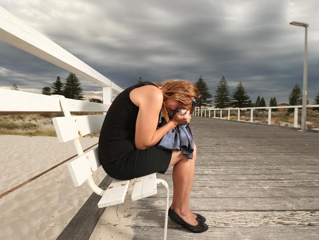 Stefan Woodward’s mother Julie Davis at Largs jetty. Picture: Tait Schmaal