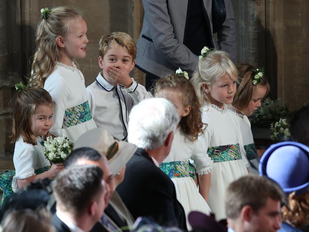 Princess Charlotte of Cambridge, Savannah Phillips and Prince George of Cambridge. Picture: AFP