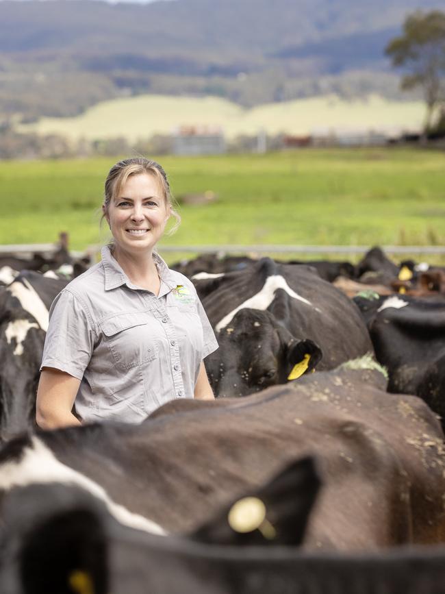 Belinda Griffin on farm at Westbury. Picture: Zoe Phillips