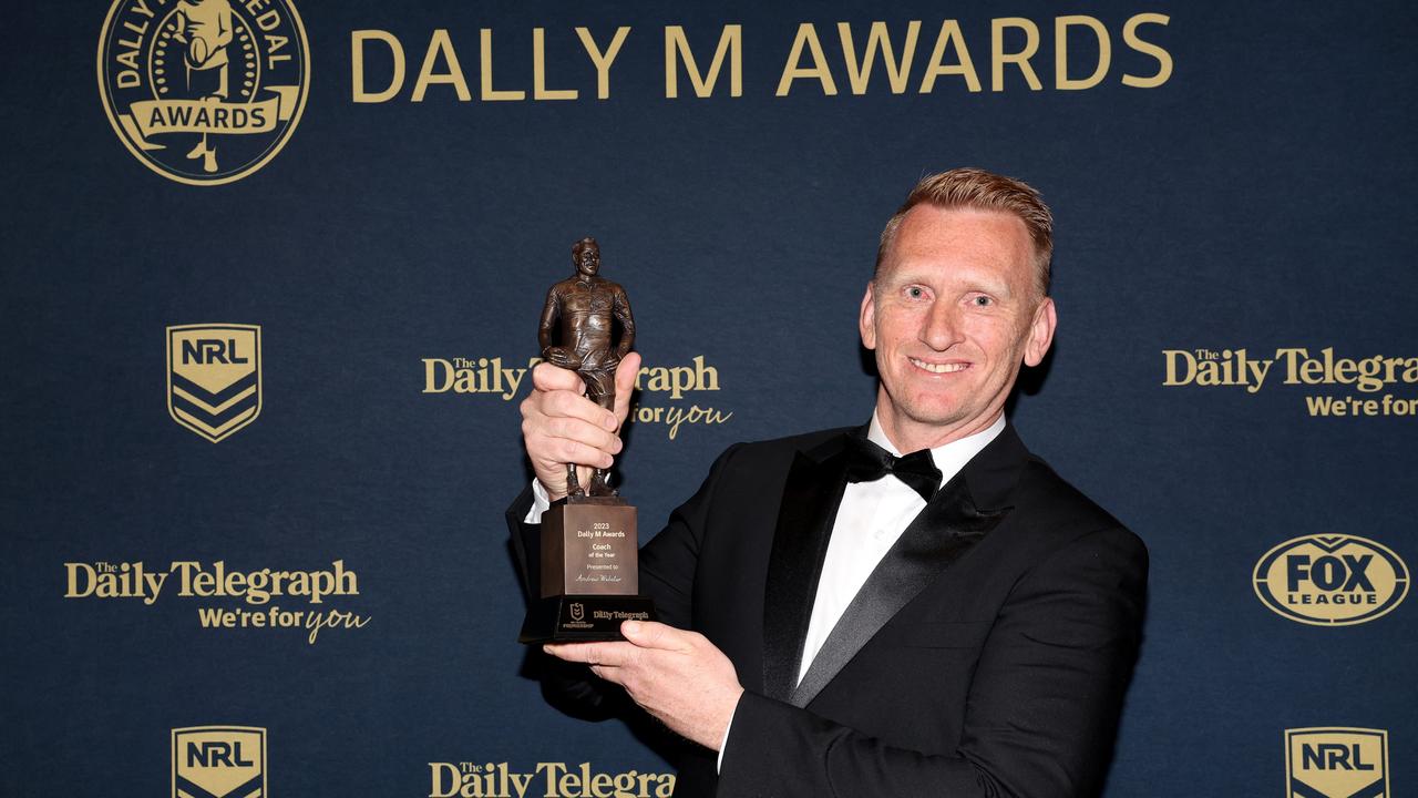 Andrew Webster was among the NRL coaches to attend the Dally M Awards. Picture: Getty Images