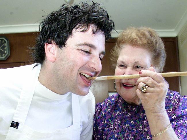 George Calombaris with his grandmother, who along with his mum instilled in him a love of cooking from an early age.