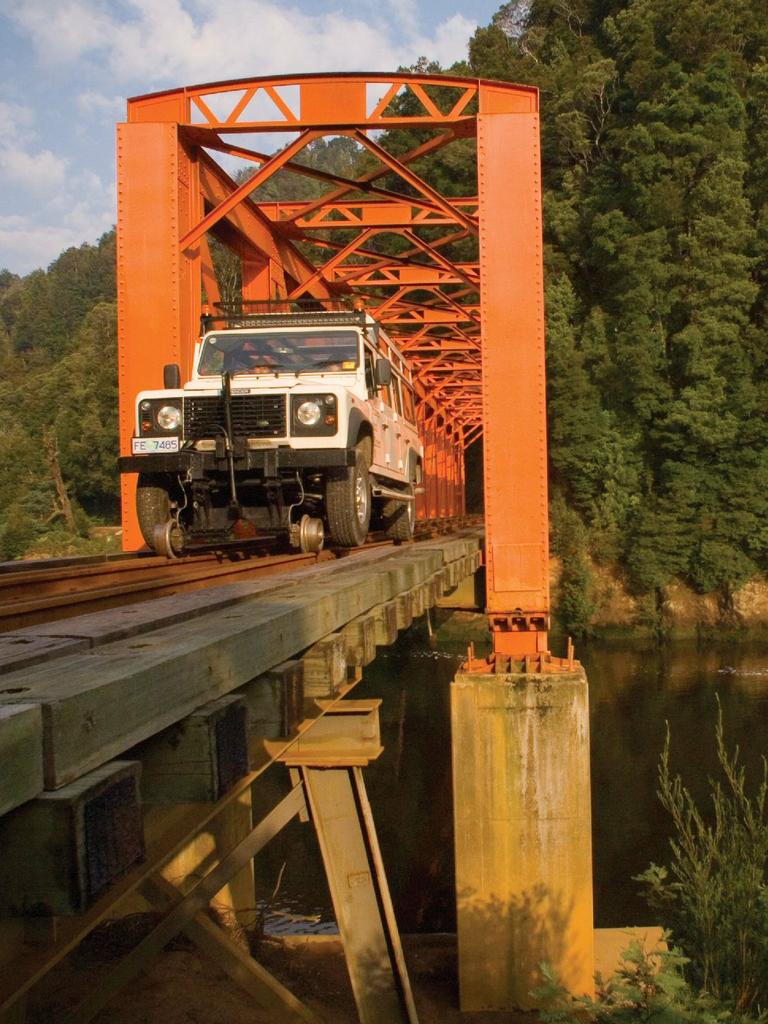 The Iron Bridge on the rugged West Coast of Tasmania near Strahan.