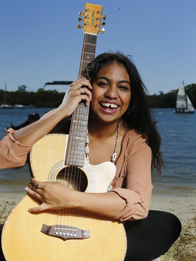 Singer Emily Wurramara, pictured at the Boongarii Festival in Noosaville who will play at Bluesfest at Byron this year. Photo Lachie Millard