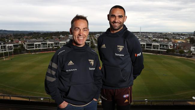 Alastair Clarkson and Shaun Burgoyne at Waverly Park in 2021. Photo: Michael Klein