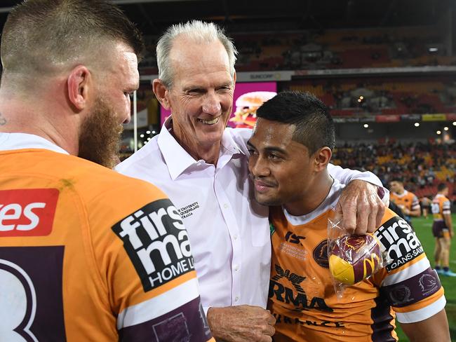 Wayne Bennett and Anthony Milford have a close relationship. Picture: AAP/Dave Hunt