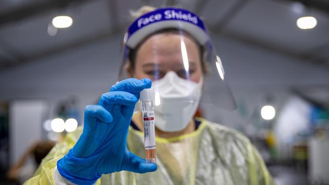 The Histopath Covid-19 testing centre at the Sydney International Airport. Picture: Christian Gilles / NCA NewsWire