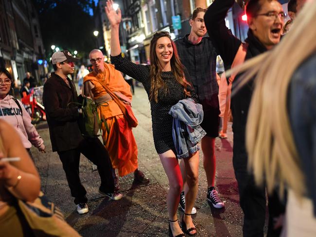 People out dancing in London before the “rule of six” came into effect banning gatherings of more than six people. Picture: Peter Summers/Getty Images.