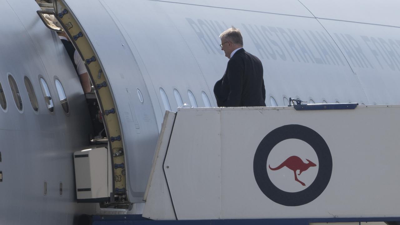 Mr Albanese departing Canberra for the US last weekend. Picture: NCA NewsWire/Martin Ollman