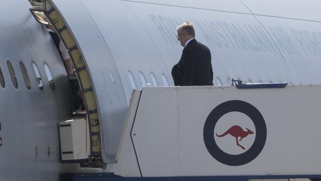 Mr Albanese departing Canberra for the US last weekend. Picture: NCA NewsWire/Martin Ollman