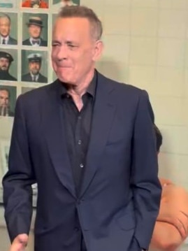 Hanks jokingly snapped at a photographer on the red carpet.