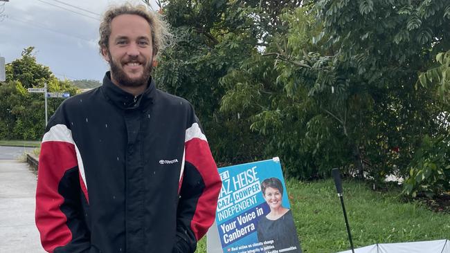 Daniel Lulhan was one of the first to cast a vote at the Nambucca Heads Public School. Picture: Chris Knight