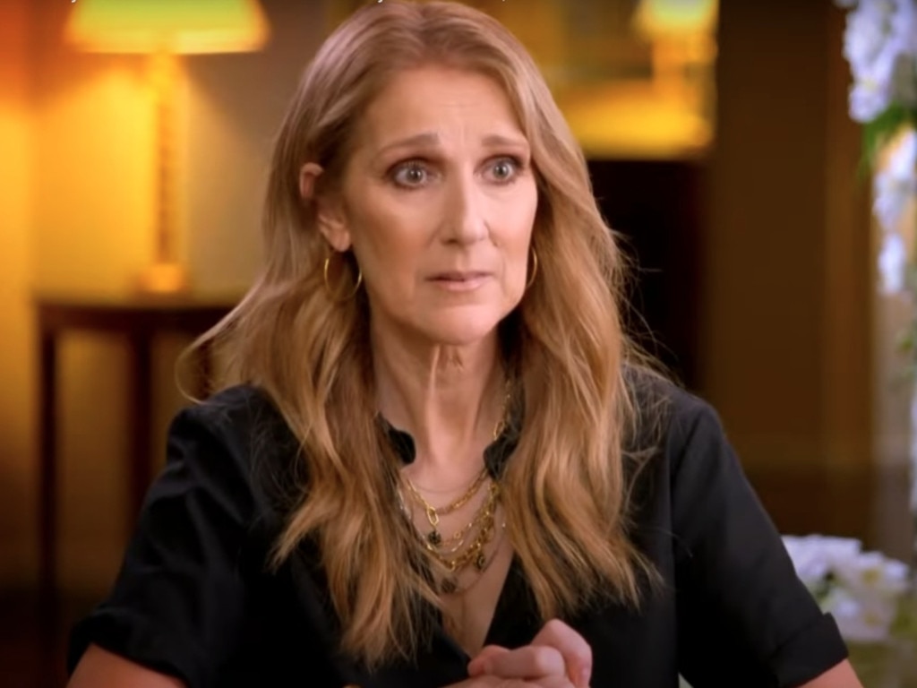 Celine Dion during her emotional interview.